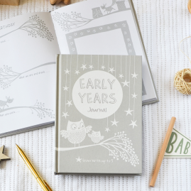 Early Years Gray baby to five years record journal & notebook by FROM YOU TO ME