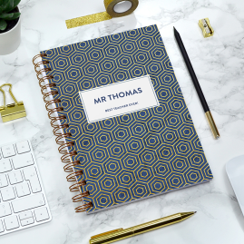Personalized Geometric Combined Diary & Notebook by FROM YOU TO ME