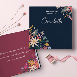 Personalized 'Reasons Why' Book for Mum  - Flower Design