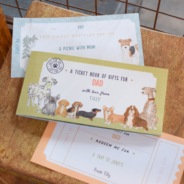 Personalized Book Of Giftable Tickets For Dog Lovers Pink version by FROM YOU TO ME